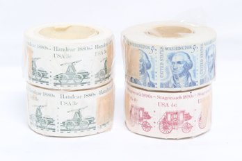 Four Rolls Of Vintage US Mint  Post Stamps $ 75.00 Face Value