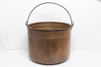 Huge Antique Brass Kettle With A Handle