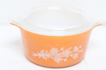 Vintage Pyrex Butterfly Gold Casserole Dish With Lid