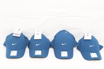 Group Of 4 Blue Nike Baseball Hats Various Sizes - New With Tags