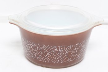 Vintage Pyrex Woodland Brown Casserole Dish With Lid