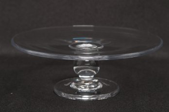 Simon Pearce Small Hand Blown Glass Cake Stand Pedestal Plate Clear Serving
