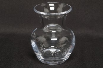 Simon Pearce Hand Blown Glass Vase Rounded Form Clear Art Glass