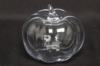 Simon Pearce Hand Blown Glass Pumpkin Decorative Clear Art Glass