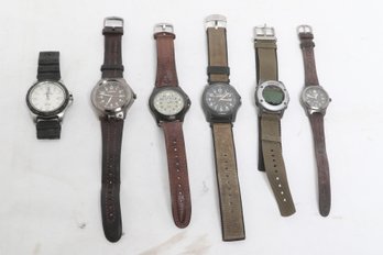 Timex Expedition Men's Wristwatch Lot Leather & Fabric Bands Untested