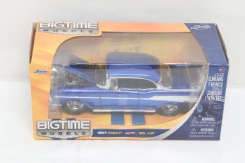 1/24 Scale Diecast Model Car Of A 1957 Chevrolet Bel Air From Jada Toy's Bigtime Muscle Series New In Box
