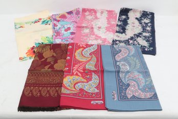 Vintage Ladies Scarf Lot Laura Ashley Echo Les Olivades Brights Floral Paisley (7)