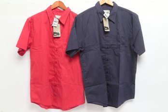 Oakley Men's Short Sleeve Button Front Shirts Red & Navy Size X- Large NWT (2)