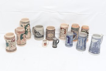 Large Lot Of Vintage/antique German Steins