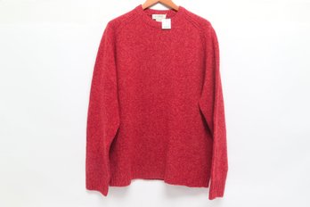 New With Tags J. Crew XXL Red Wool Blend Knit Sweater Long Sleeve Crewneck