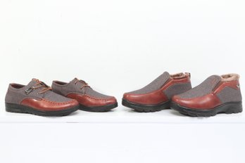 2 Pairs Men's Casual Slip-On Warm Non-Slip Loafer Snow Boots