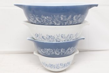 Vintage Pyrex Colonial Mist Cinderella Nesting Mixing Bowls