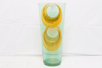 16' Loren Zina Painted Art Glass Vase