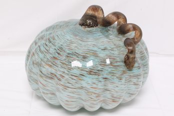 Large Hand-blown Glass Pumpkin