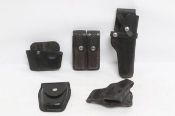 Vintage Leather Holster & Pouch Lot Jay-Pee Safariland Hunter Police Duty Gear