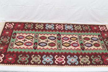 Vintage Sarkoy Kilim Handmade Rug 4'6' X  2'3'