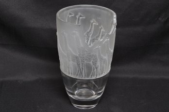 Vintage Nachtmann Lead Crystal Frosted Vase - Safari Line