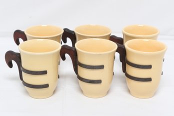 Set Of Six Vintage Glading Mcbean Yellow Tumblers