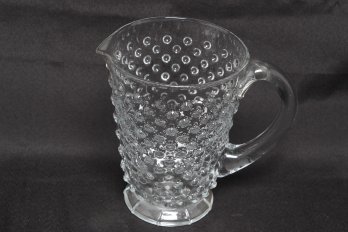 Vintage Hobnail Glass Pitcher - 40oz