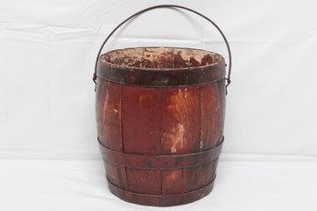 9' Antique 19th C Wooden Bucket/barrel