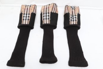 3 Authentic Burberry Golf Club Head Covers