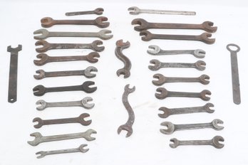 Vintage Machinist Open End Wrench Lot Mixed Sizes Antique Tool Collection