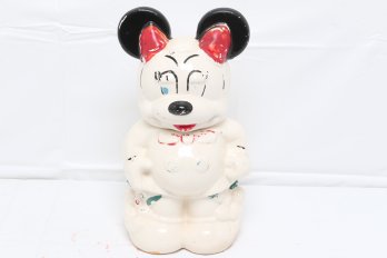 Vintage 1940's Disney Mickey And Minnie Mouse ' Turnabout' Cookie Jar