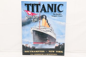 Vintage Titanic White Star Line Metal Sign