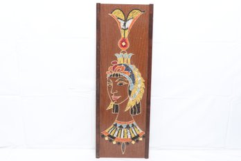 Vintage MCM Egyptian Style 3D Wooden Plaque