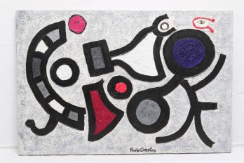 Paolo Corvino Mid-century Modern Original Painting On Canvas