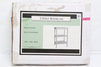 2- Shelf Bookcase In Cream Color - New In Box