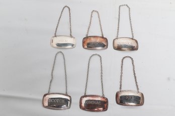 Group Of English Liquor Decanter Tags/labels