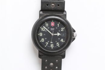 Victorinox Swiss Army Renegade Men's Wrist Watch With A Black Dial And Brown Leather Strap
