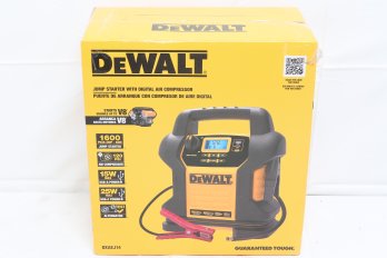 Dewalt Model DXAEJ14 1600 Peak Amp Jump Starter With Digital Compressor And USB Power Bank - New In Box