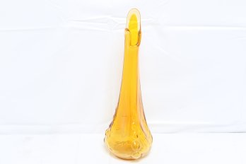 Vintage Fenton Amber Swung Vase