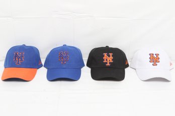Four New York Mets Baseball Caps - New