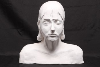 Vintage Mid Century Hand Carved Plaster Female Bust