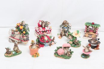 Collection Of Charming Tails Fitz And Floyd Mouse Collectible Figurines