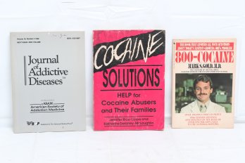 Group Of Vintage Books Related To Cocaine Abuse And Addiction