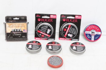 Large Grouping Of 22cal. Pellets Over 2000 In Total Benjamin, Ruger, Crossman, Etc.