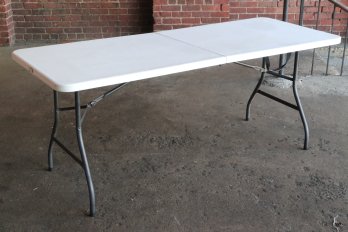 White Folding Table (72' X 29.5' X 29.5' H)