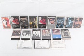 18-preowned Cassette Tapes The Doors, Bob Dylan, The Beatles, Zappa, The Dead, Etc. (tested)