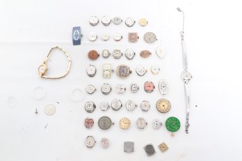 Large Group Of Vintage Women's Wrist Watch Movements