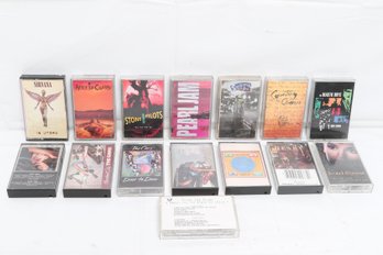 15-preowned Cassette Tapes, Nirvana, Alice In Chains, Pearl Jam, The Cars, Etc. (tested)