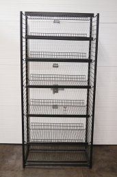 7 Tier Adjustable Black Storage Shelf