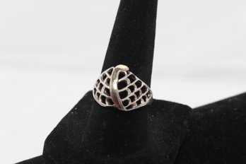 Woman's Sterling W/14k Gold Accent Ring Size-7