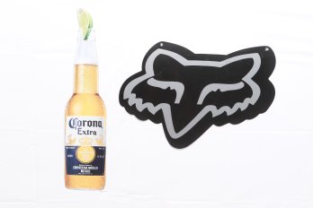 Corona Extra Beer Advertising & Fox Racing Tin Advertising Signs