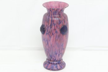 10' Vintage Art Glass Vase - Artist Signed