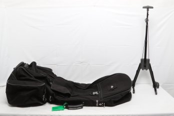 Golf Samsonite Traveling Bag Together With Foldable Luggage Cart