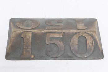 Vintage 1960s Heavy Solid Bronze Prism Golf Yardage Cart Path Marker Number - 150 Yard